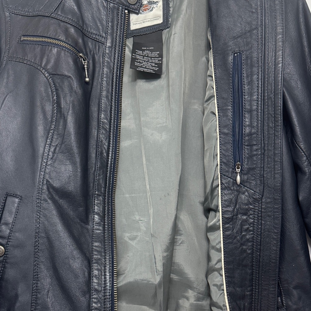 Harley-Davidson Midnight Black Leather Jacket - Picture 4 of 7